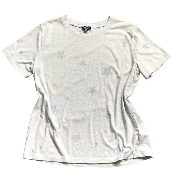 Splendid Star Print Short Sleeve Crew Neck Tee Womens Sz M Blue 139J - Picture 5 of 8